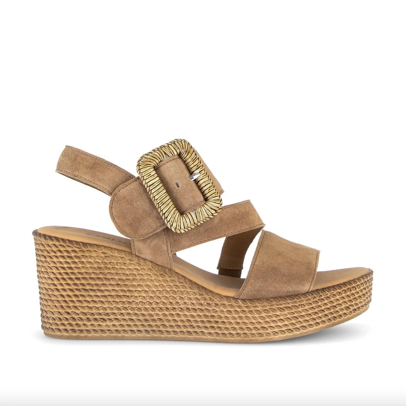 Gabor - Wedge Buckle Sandal in Dusty Brown