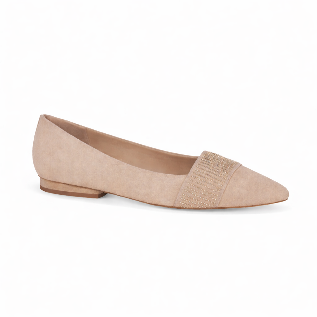 Peter Kaiser - Suede Ballerina Flat with Rhinestone Detail