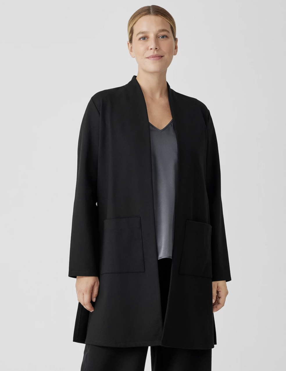 Eileen Fisher - Long Ponte Jacket in Nocturne — hughes clothing