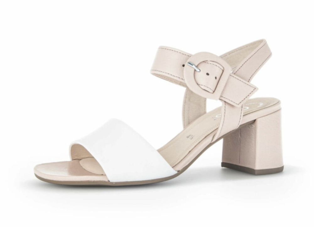 Gabor 21.710.90 White & Heel Sandal — hughes clothing
