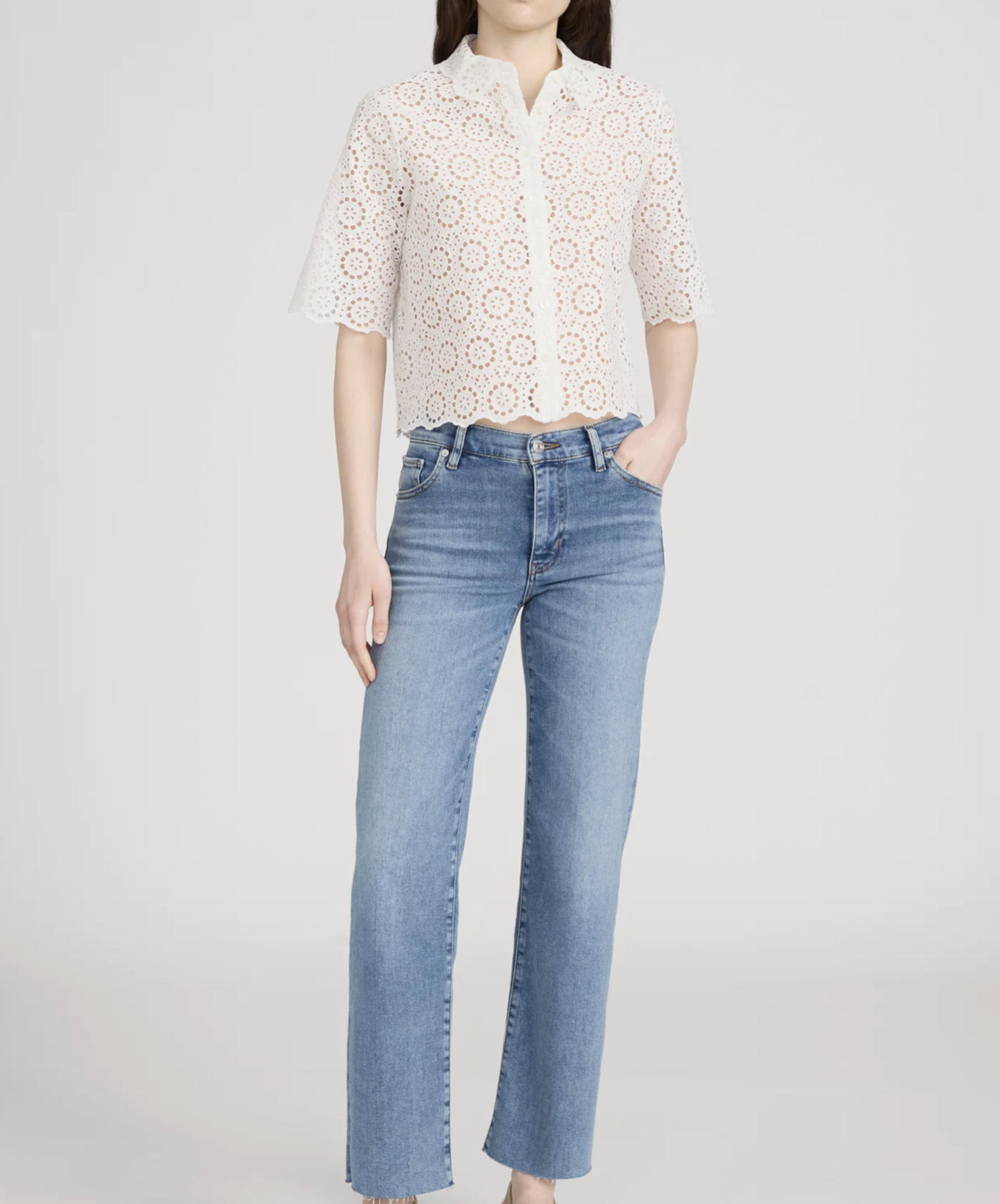 FRAME - Petal Eyelet Shirt