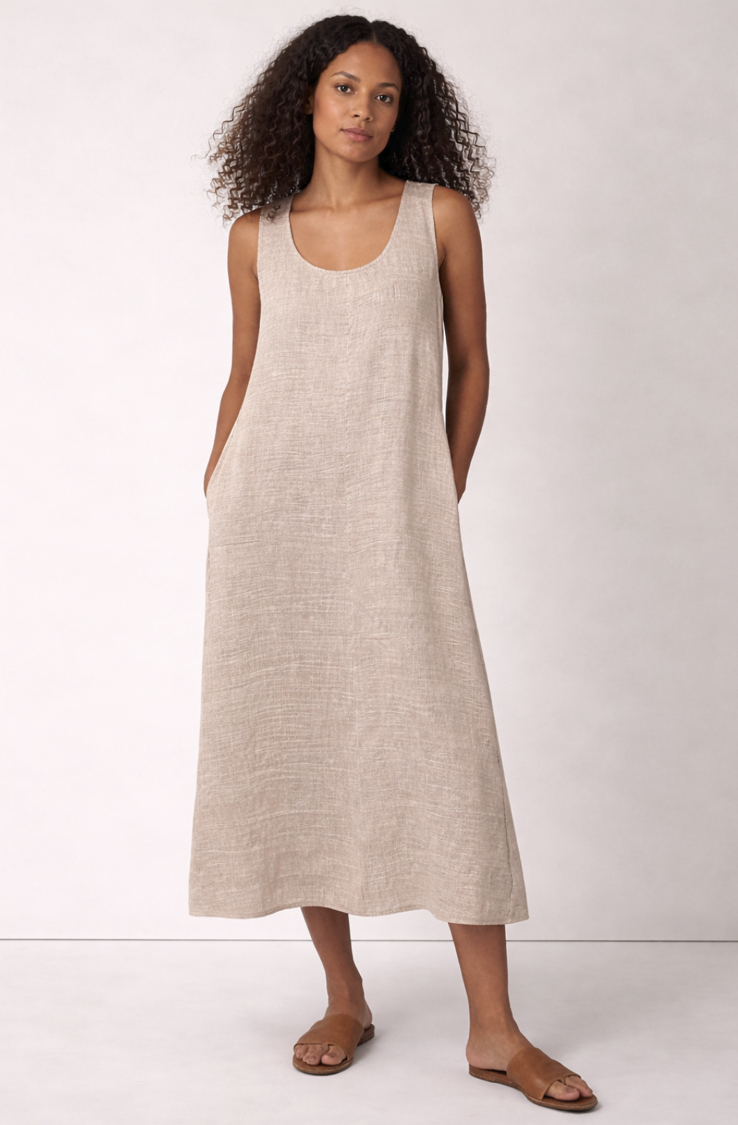 Eileen Fisher - Organic Linen Dress in Wheat