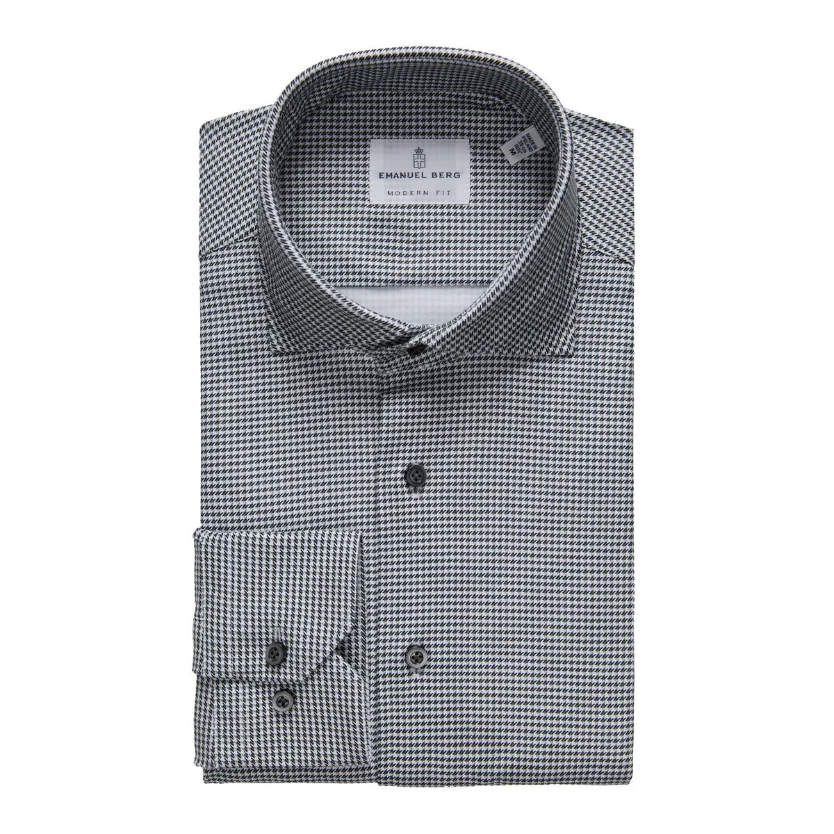 Emanuel Berg - 4Flex Herringbone Knit Shirt in Grey