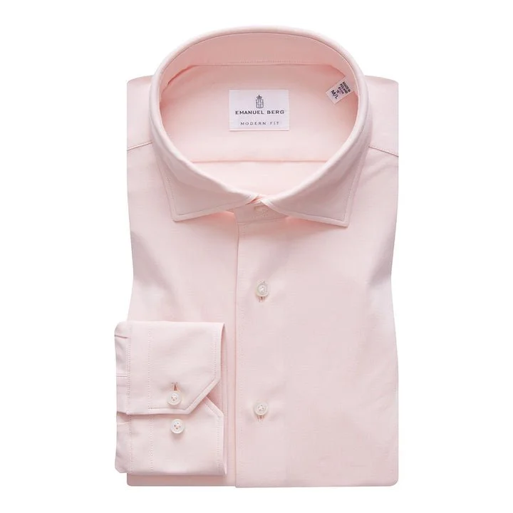 Emanuel Berg - 4Flex Light Pastel Pink Knit Shirt