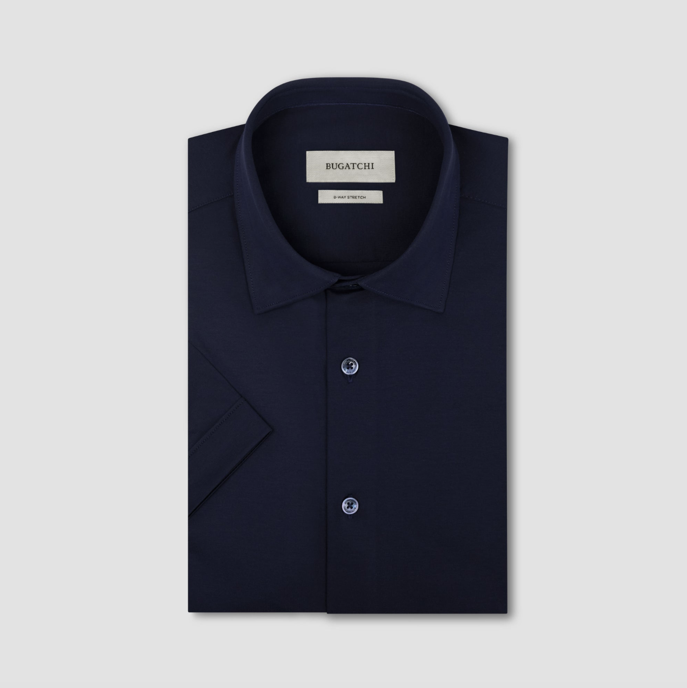 Bugatchi - Miles Cotton Short Sleeve Shirt in Navy