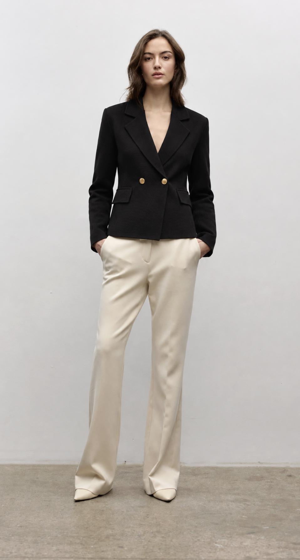 Iris Setlakwe - Knitted Double Breast Jacket in Black