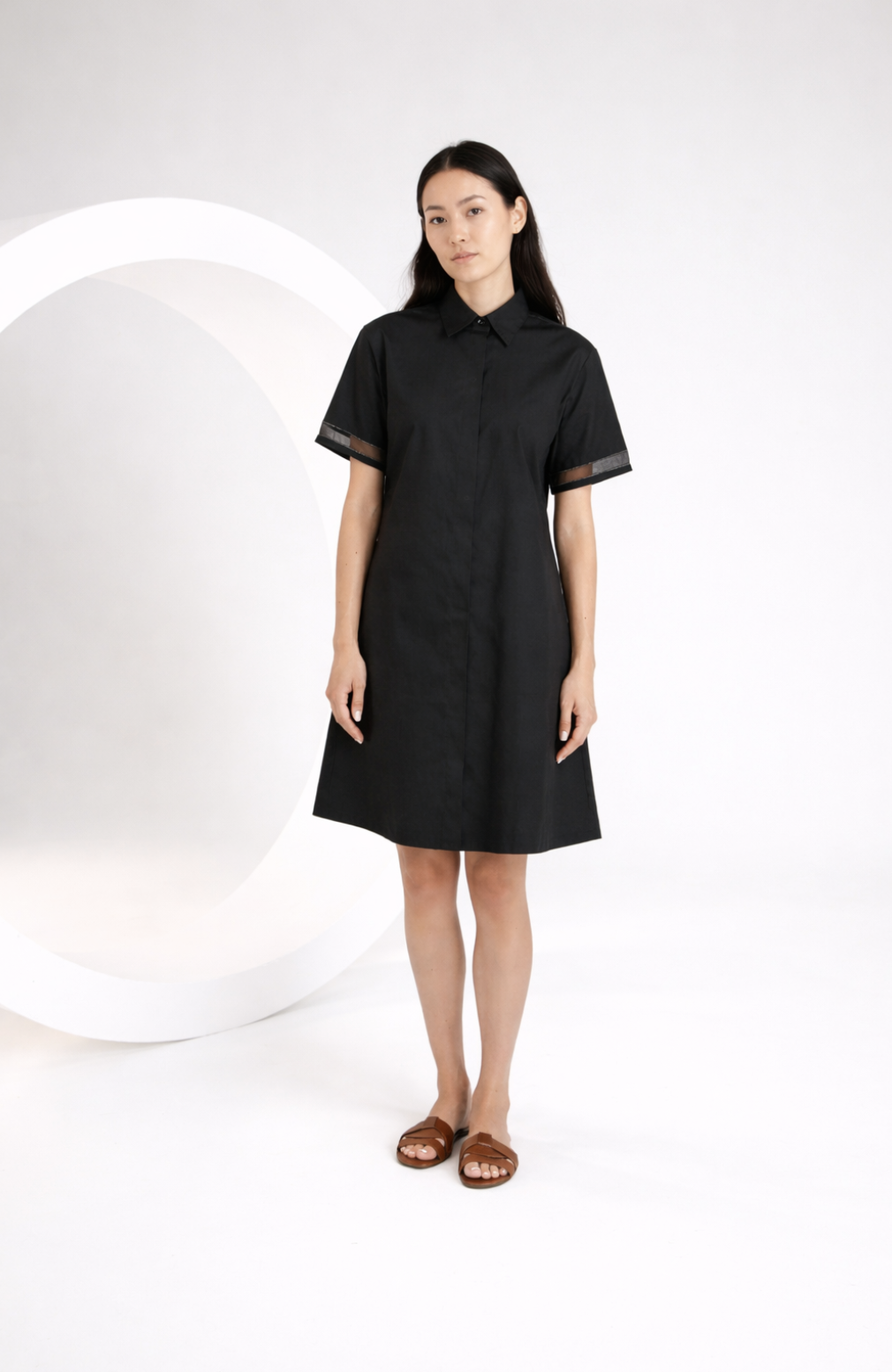 Purotatto - Black Cotton Poplin Dress