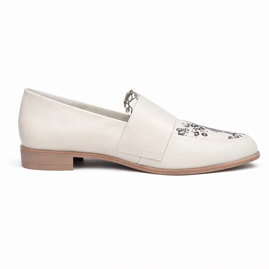 Django & Juliette - Gabrian Patent Leather Loafer in Milk/Floral Print