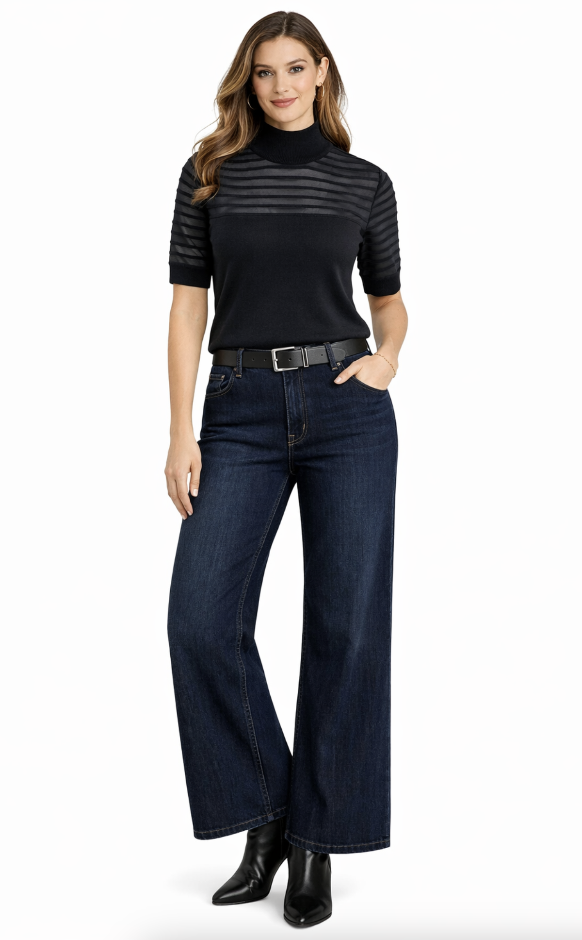 Riani - Short Sleeved Knit in Black