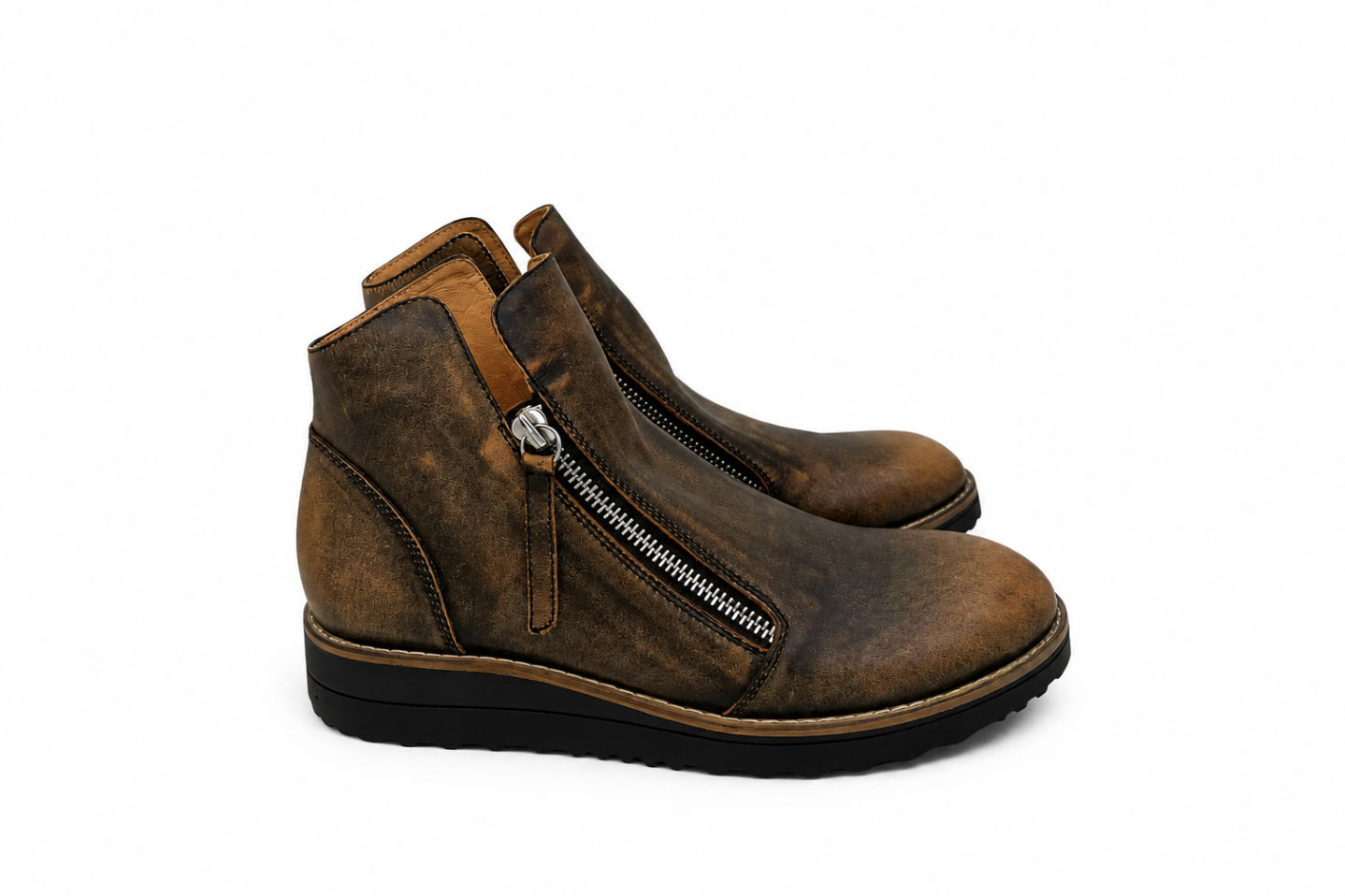 Django & Juliette - Oh My Zip-up Boot in Black/Cognac & Navy