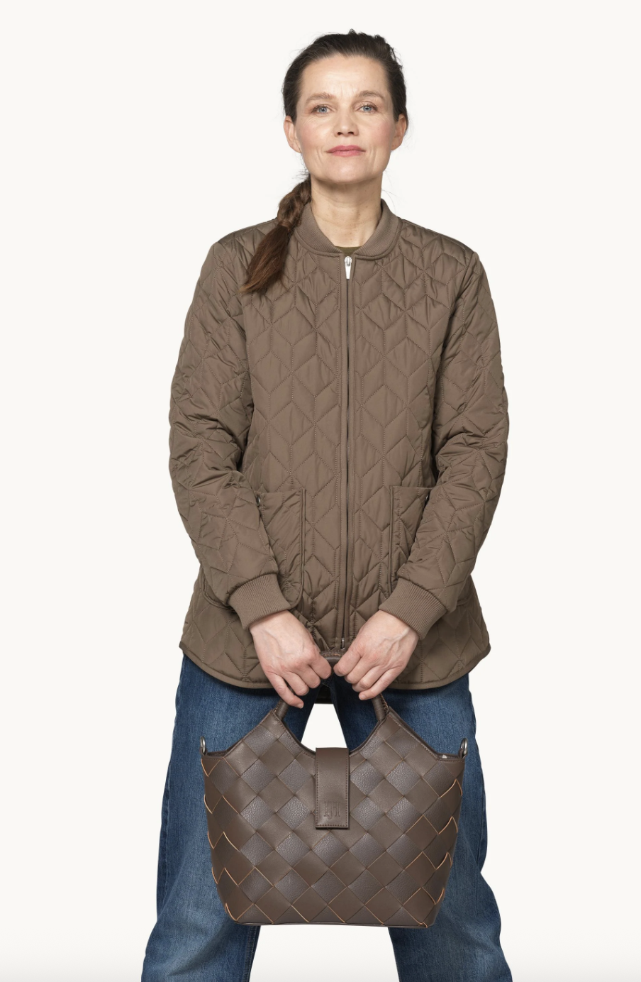 Ilse Jacobsen - Chip14 Braided Handbag in Black & Chocolate