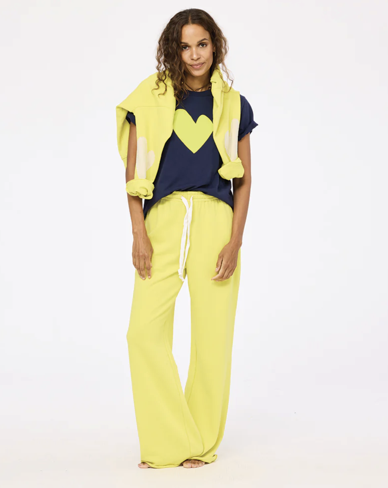 Kerri Rosenthal - Suke Imperfect Heart Tee in Indigo/Cactus