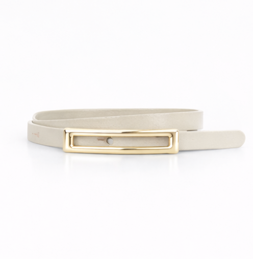 Iris Setlakwe - Skinny Genuine Leather Belt in Black & Bone