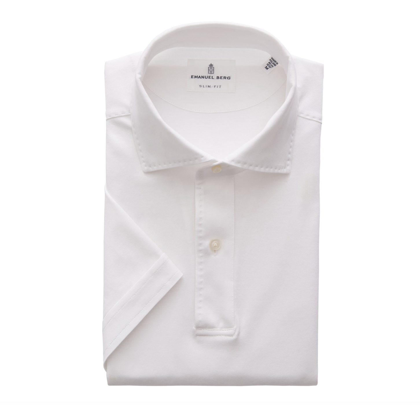 Emanuel Berg - Jersey Knit Short-Sleeve Polo in White