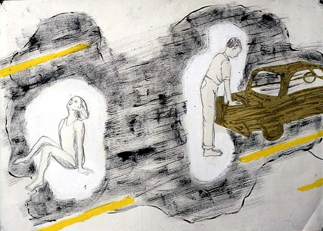 Parking Lot Series, mixed media, 1998