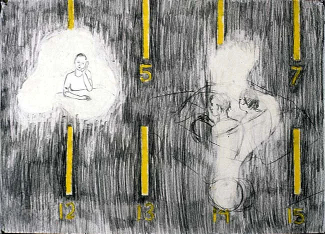 Parking Lot Series, mixed media, 1998