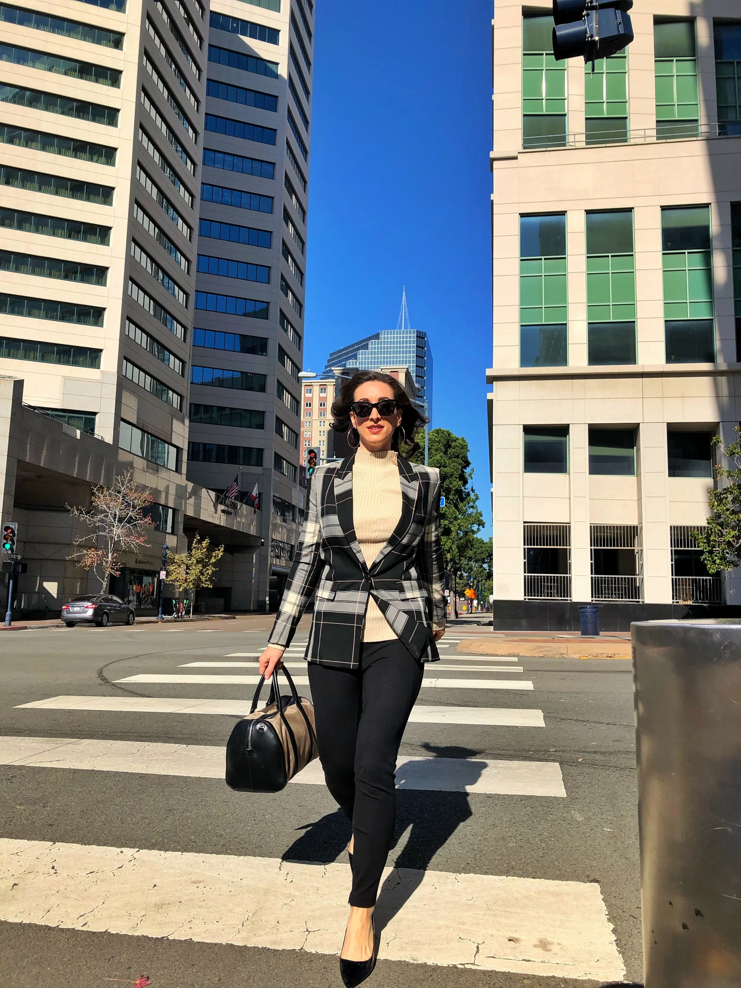 Office Style Downtown San Diego, Emerald Plaza Westin Hotel, Giorgio Armani Speedy Mesh Handbag