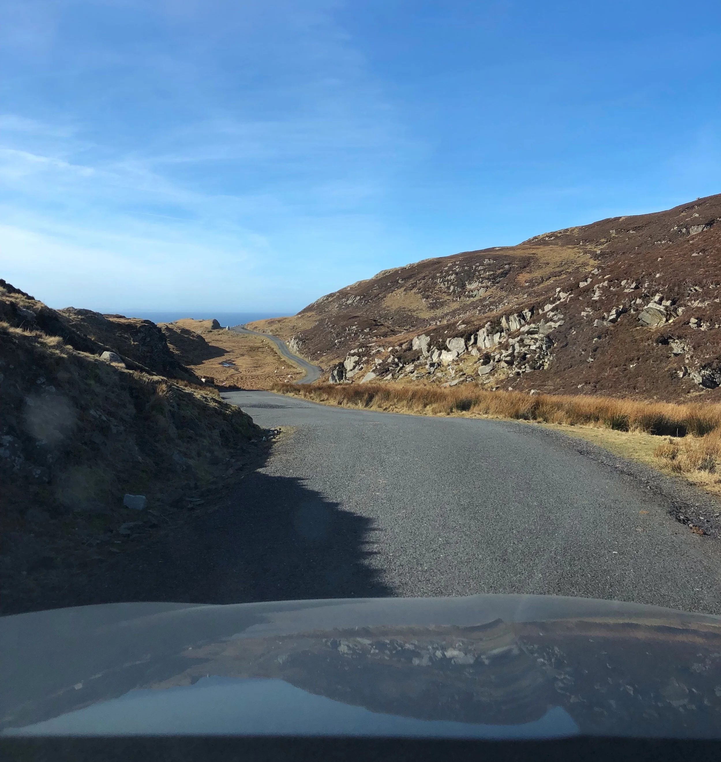 The road to towards the sheep gate before Slieve League. Donegal, Ireland.