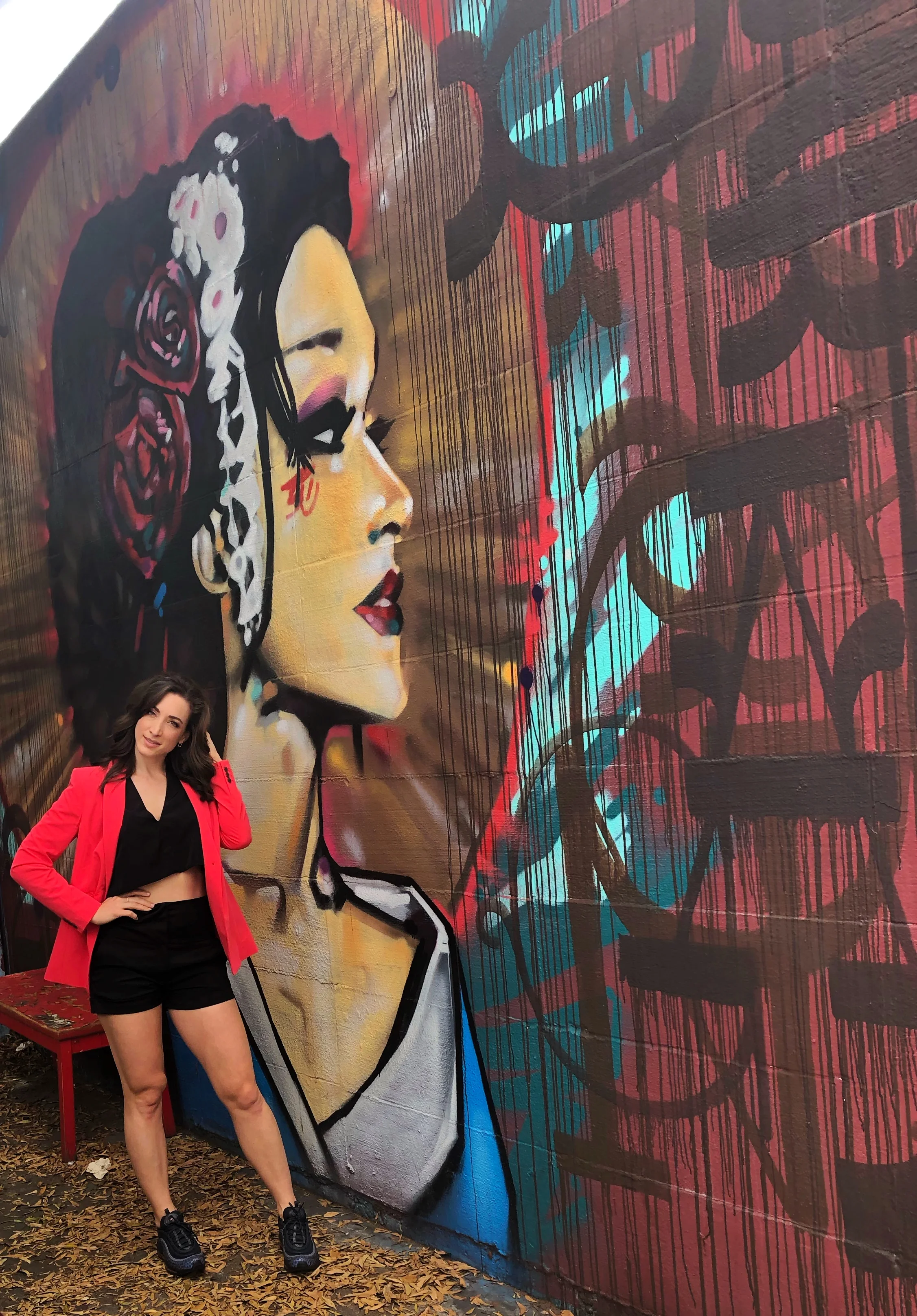 Worthington Coral Blazer from JCPenney. Air Max 97’s in San Diego. Art Mural in Normal Heights, San Diego, California.