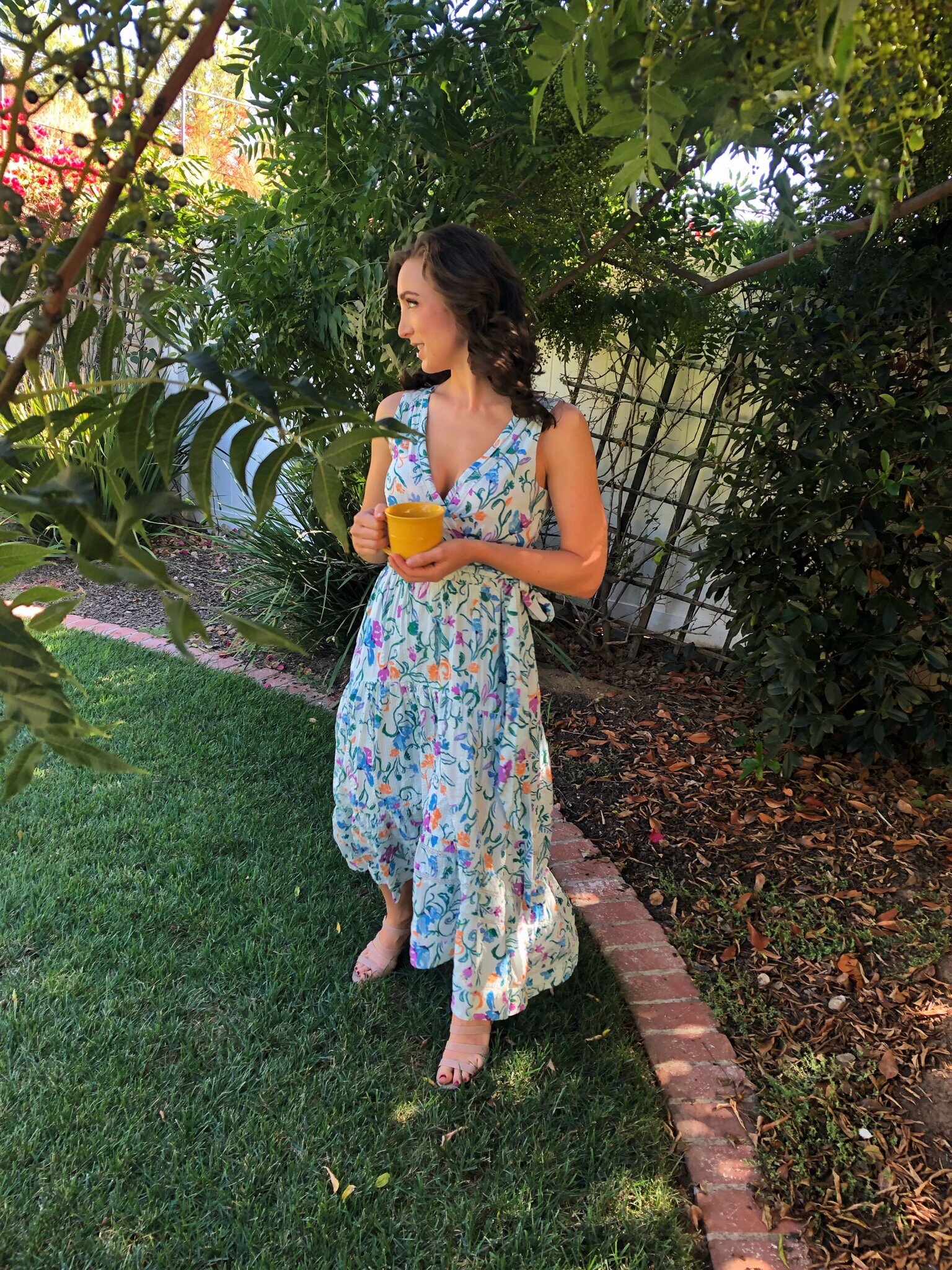 Crisp morning in San Diego. Tanya Taylor Neves Dress.