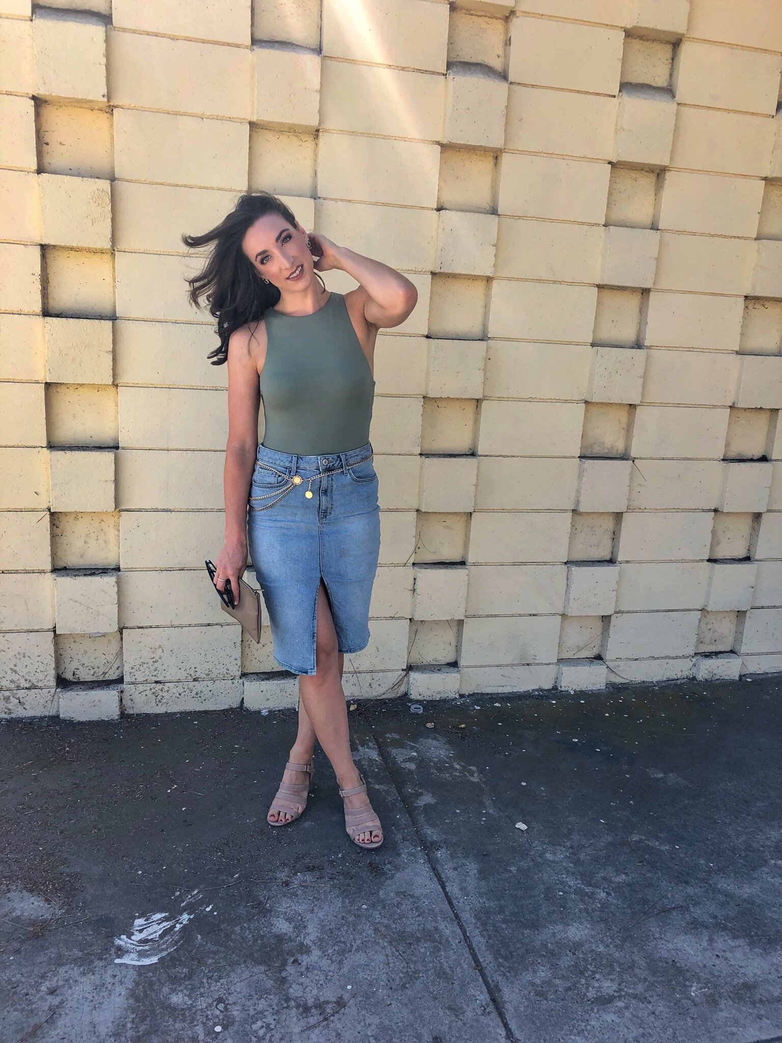 South Park San Diego. Chain belt on a jean skirt.