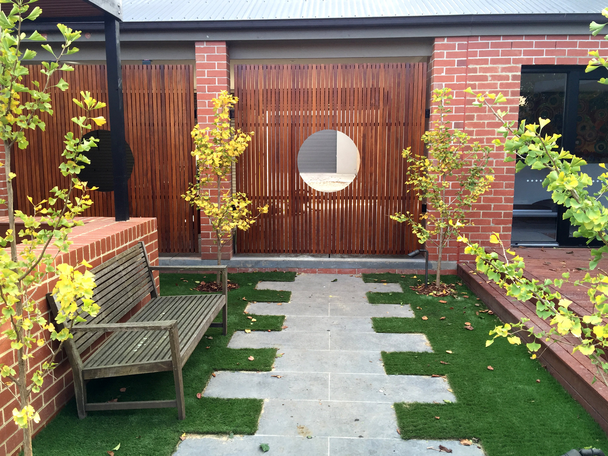 Sawn Bluestone in Garden