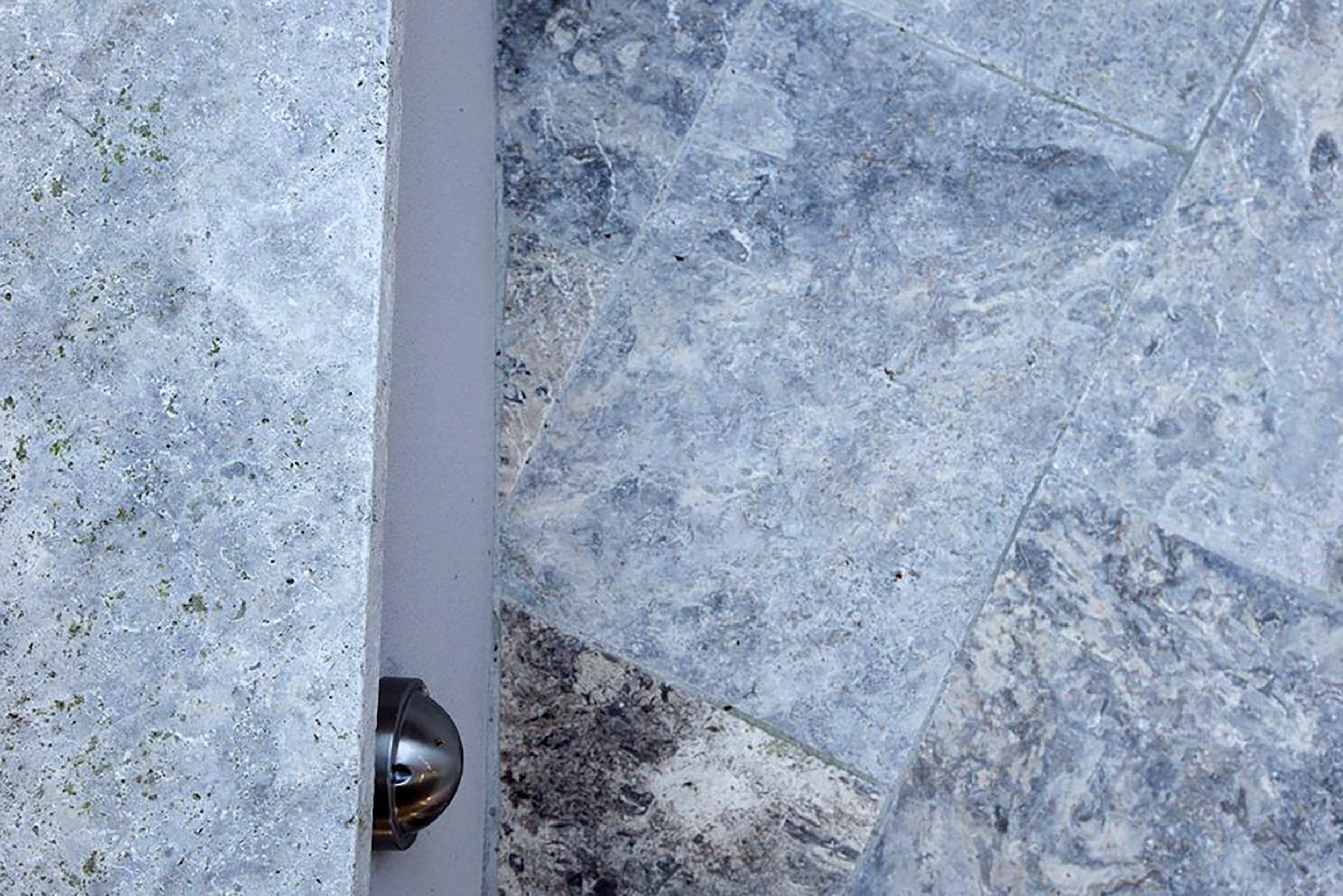  Close Up of Silver Travertine Unfilled 