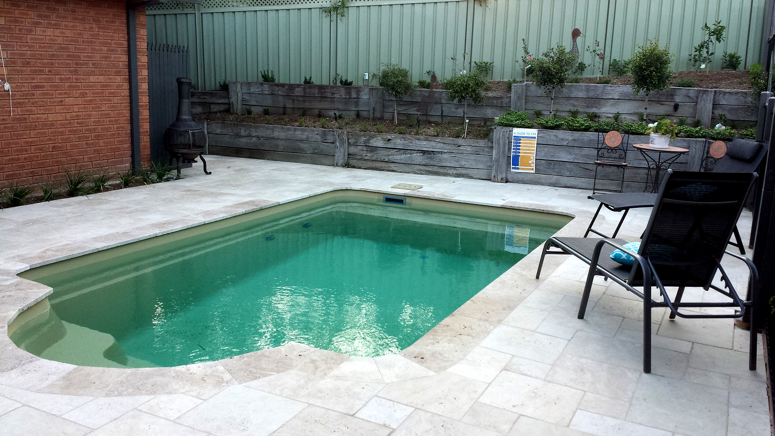  Unfilled Ivory Travertine in Pool Area 