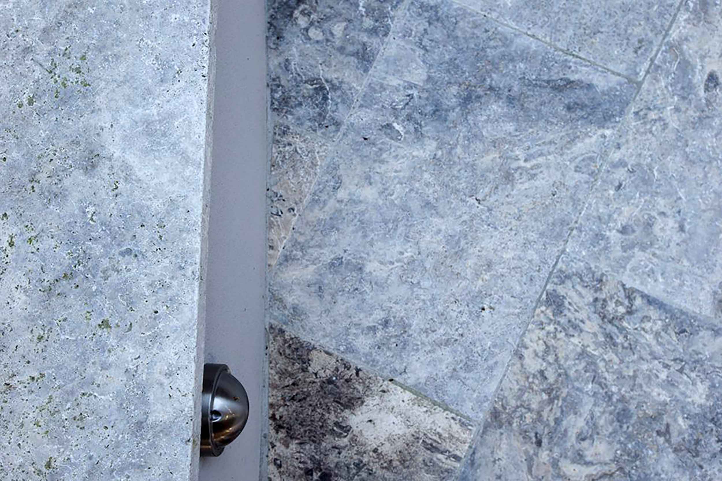  Close Up of Unfilled Silver Travertine 