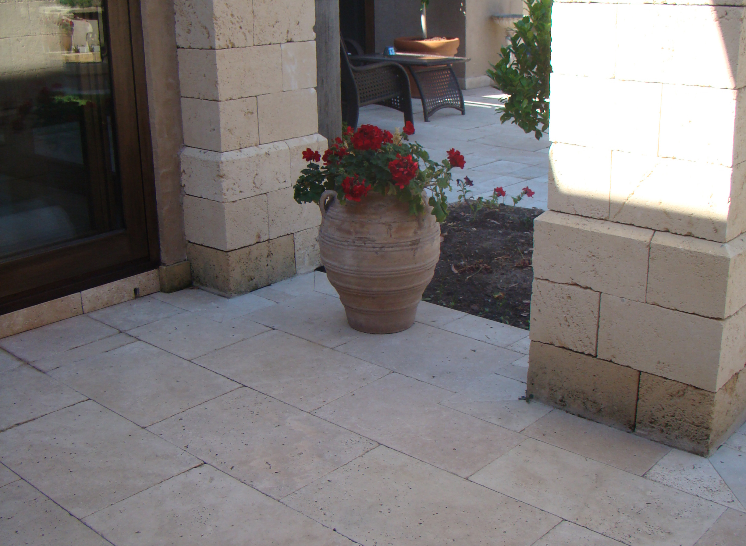  Classic Unfilled Travertine on Patio and Pool Area 