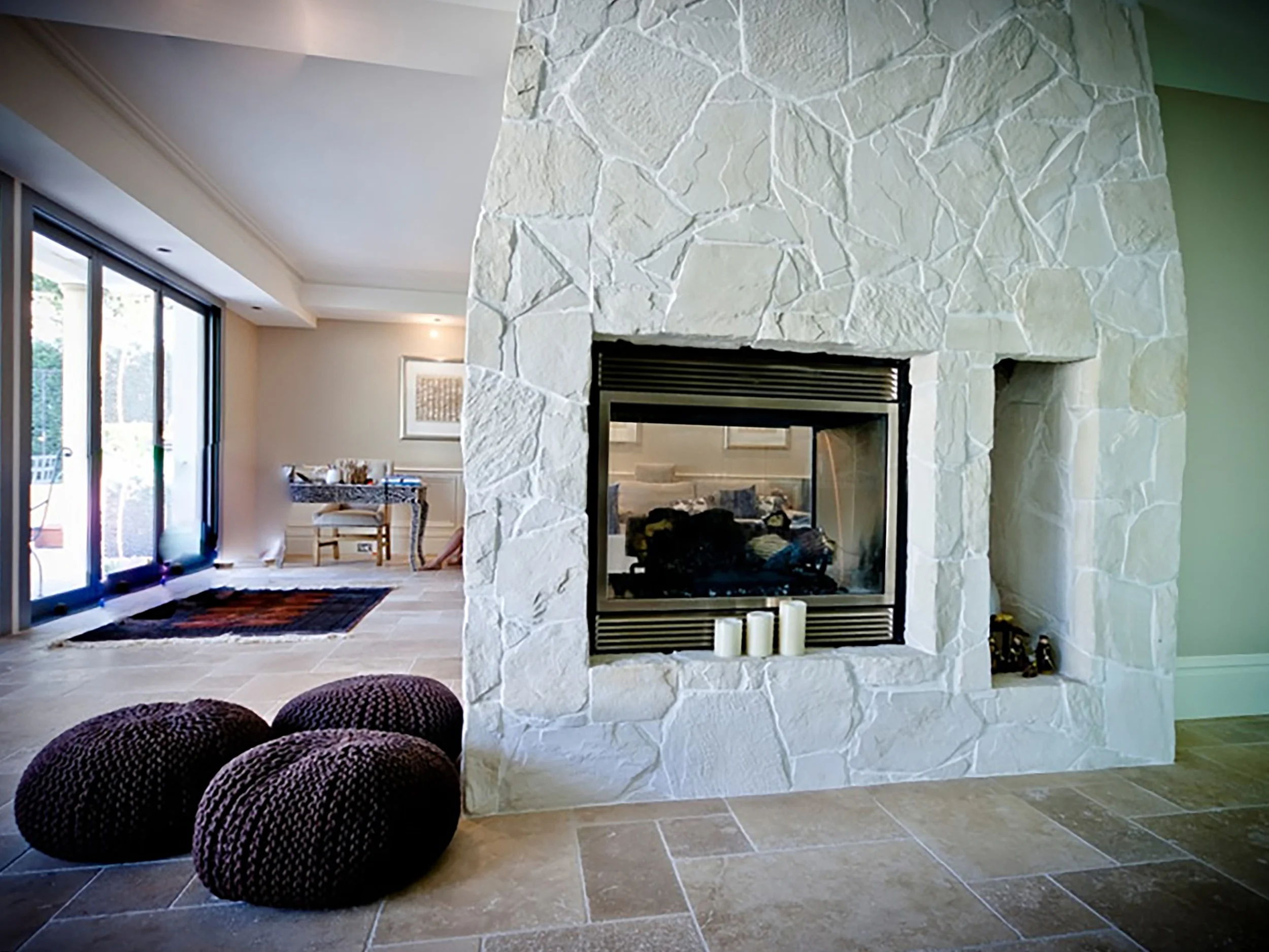  Arctic Limestone Veneer Fireplace 