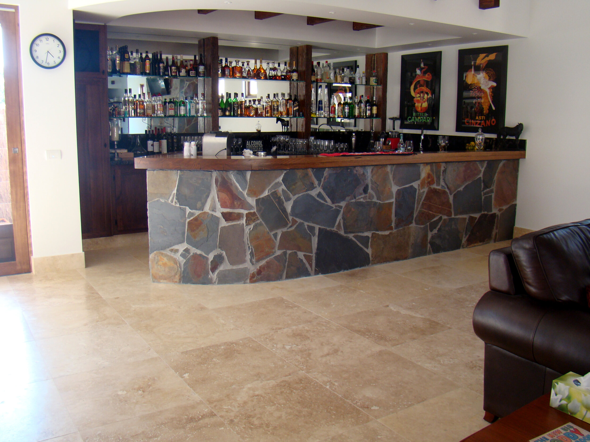  Crazy Jak on Bar and Filled Ivory Travertine 