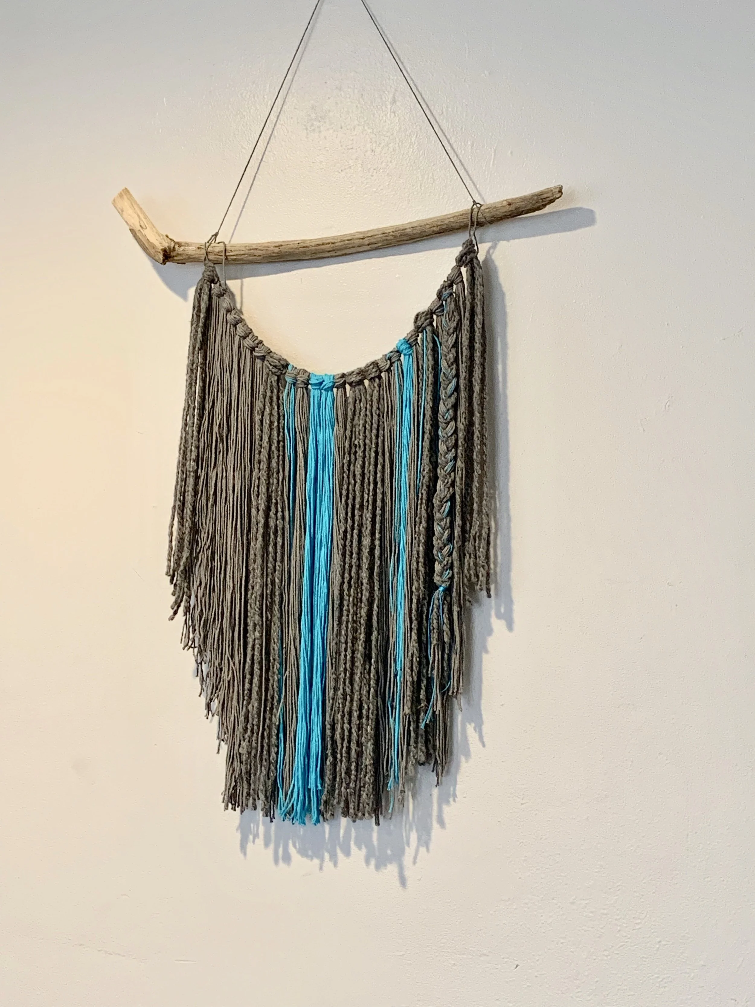 Turquoise and Grey Wall Hanging
