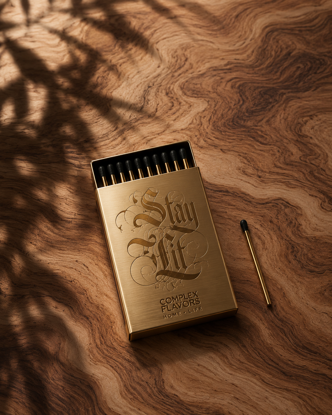 Stay Lit Brass Match Box