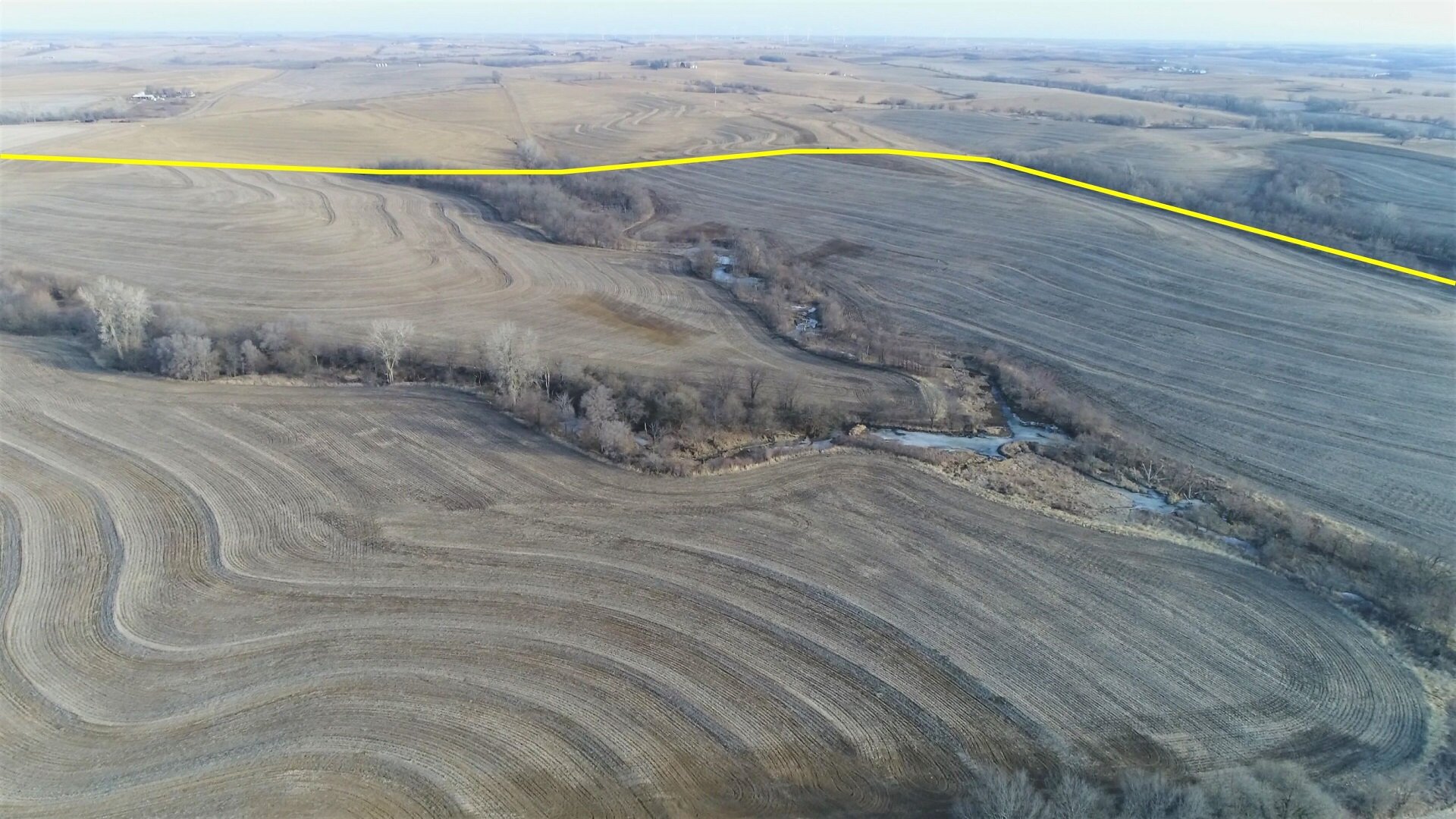 Looking Northeast after Soybean Harvest (February 16, 2018)