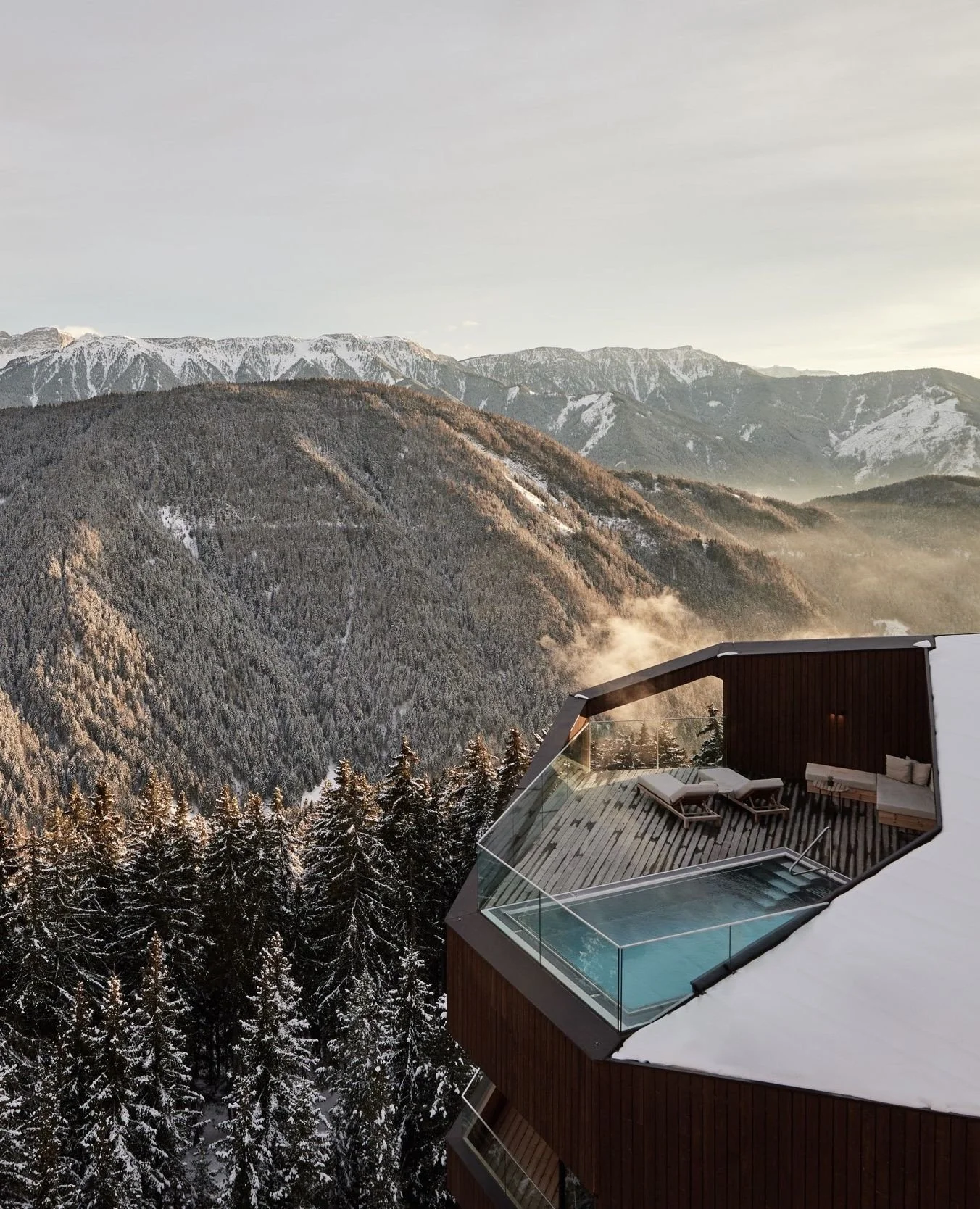Situated in a densely wooded area just outside of Brixen, @Forestis is a regenerative retreat on the south-facing slope of the Plose mountain in South Tyrol perched 1,800 m above sea level. 
Providing the perfect balance of pure air, water, and su