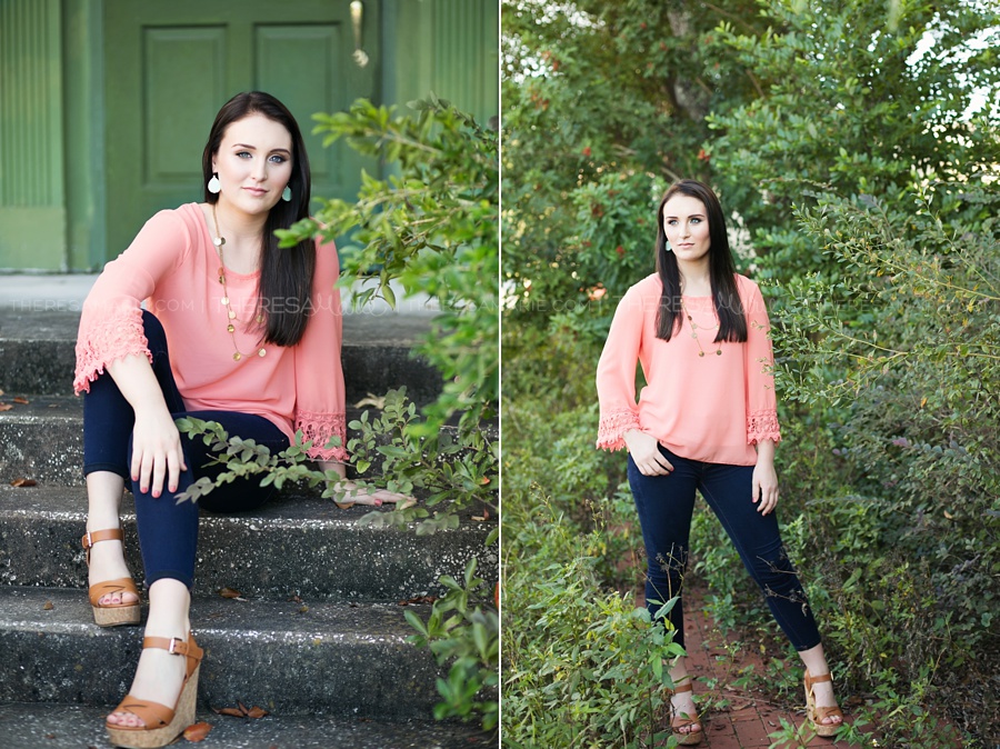 On location senior pictures on stairs in Tampa, Fl