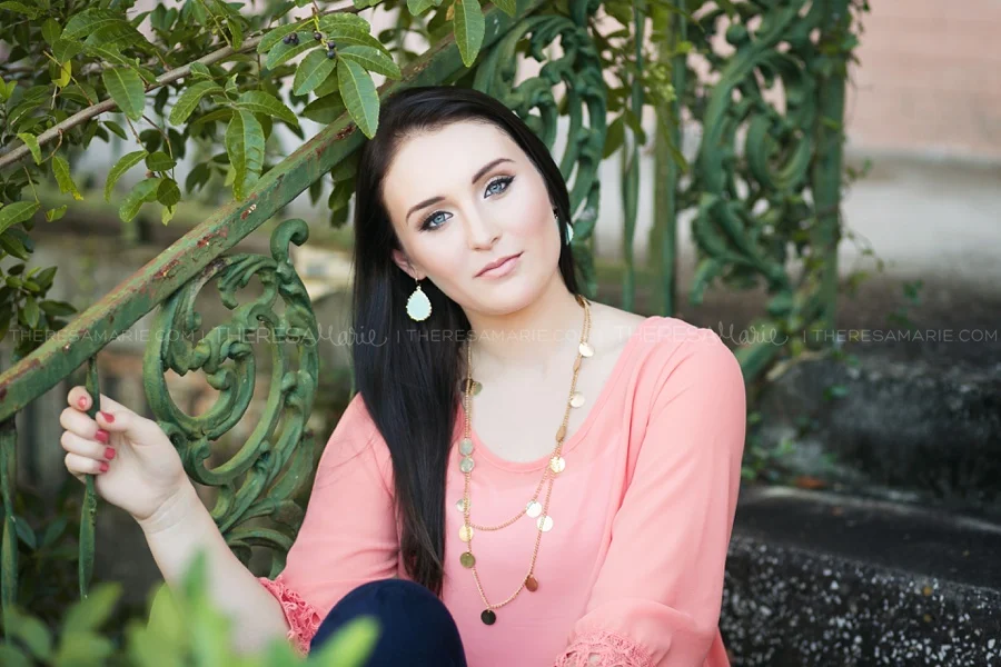 Editorial style senior photo in Tampa Florida with Theresa Marie senior photographer