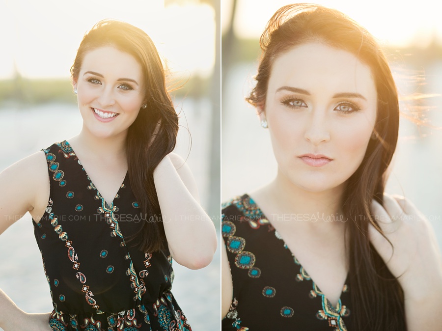 Senior pictures on the beach in Tampa florida at sunset