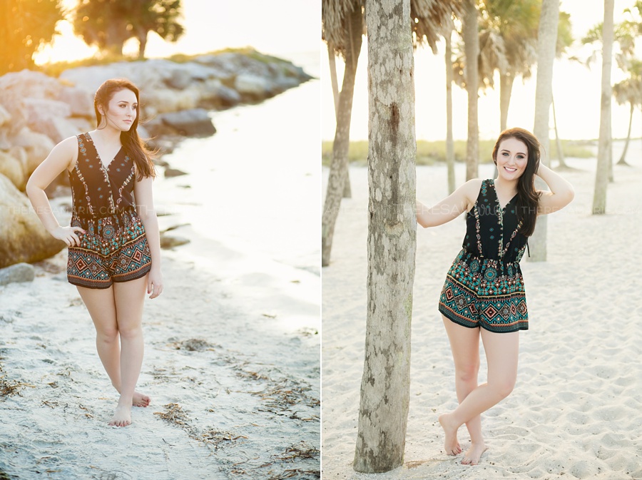 Casual Senior Pictures on the beach with Theresa Marie in Tampa, Florida