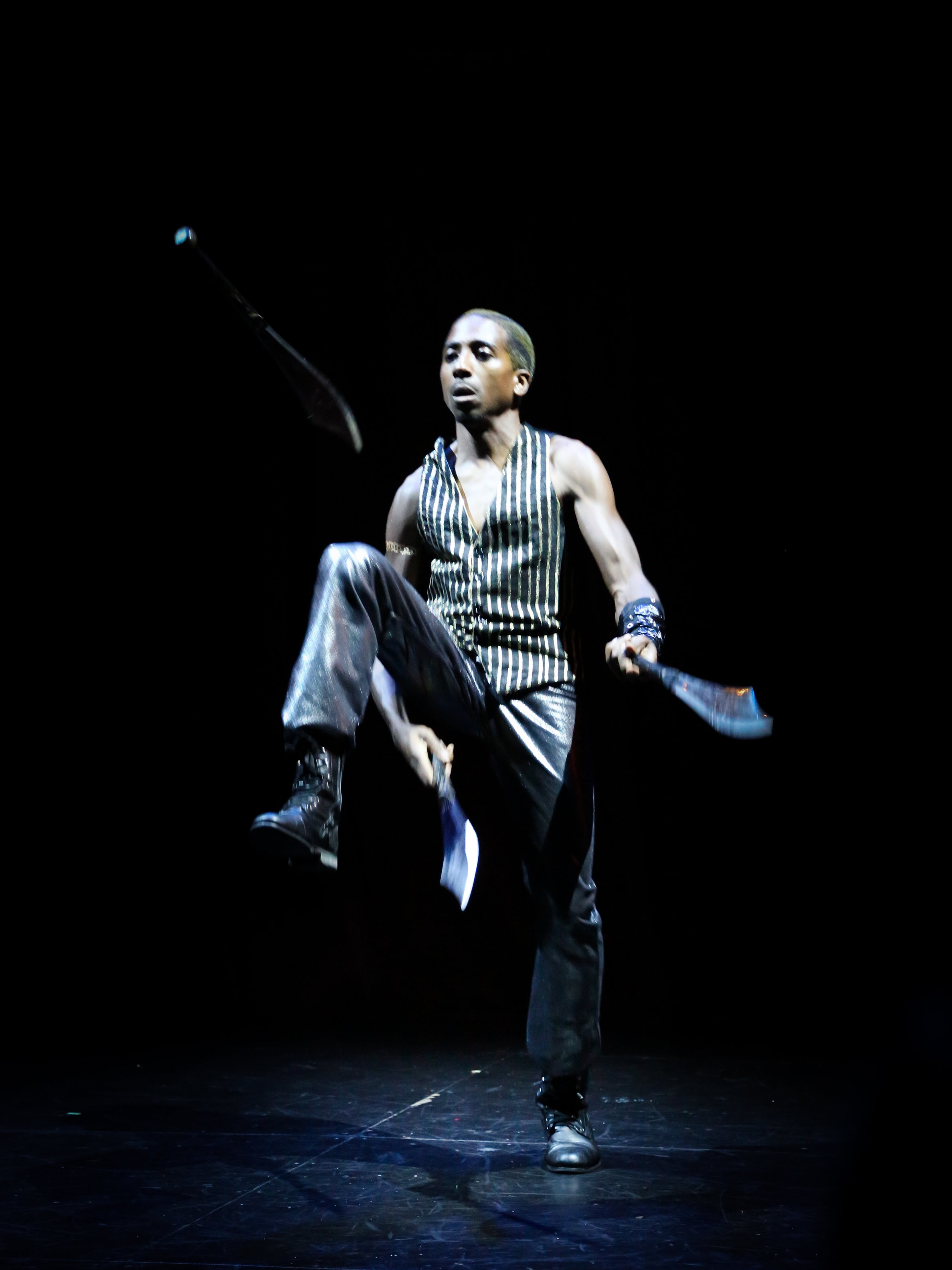 Knife Juggling Performance during the Boston Circus Guild Cirque of the Dead 2015. 