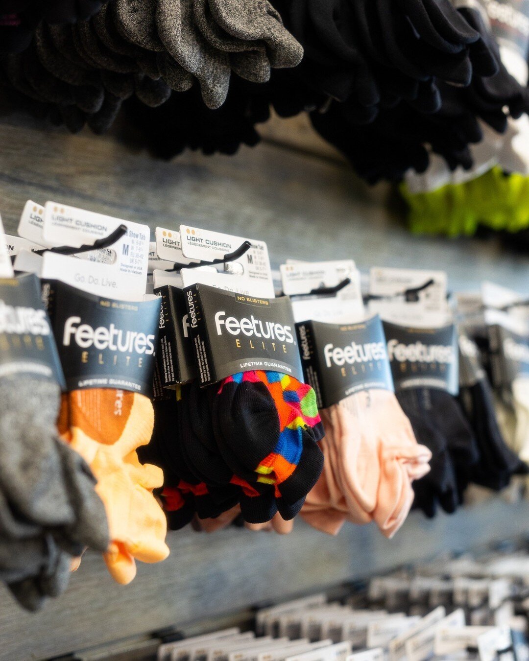 Feetures creates high quality performance socks for every kind of athlete. We love their commitment to sustainability and innovation. Stop by the store to pick up a pair.