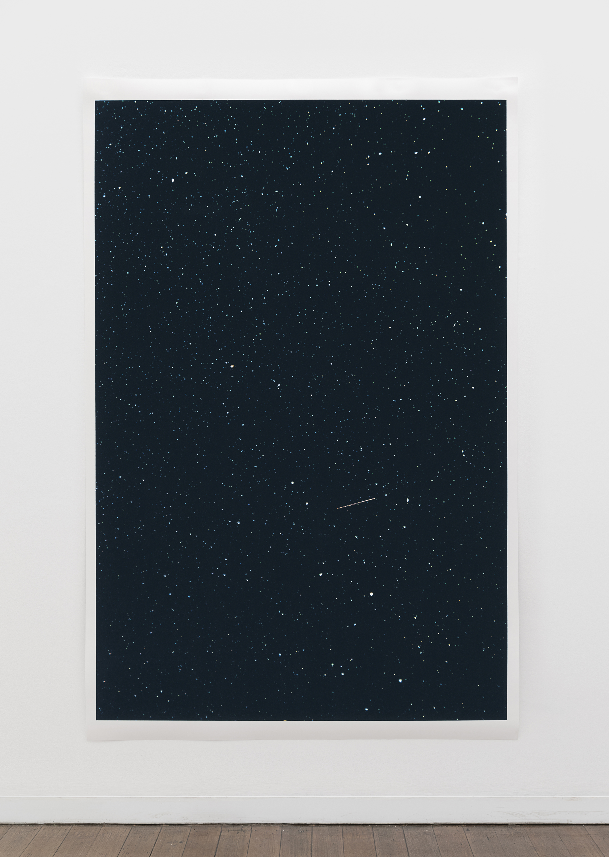   Untitled (navigation lights, stars / 13 seconds)  ,  pigment print on paper, sheet: 229.6 × 150.5 cm (90 3/8 × 59 1/4 in), framed: 240.5 × 160.9 cm (94 6/8 × 63 3/8 in), 2019  Installation view of “the sacredness of something” at Arc One Gallery, M