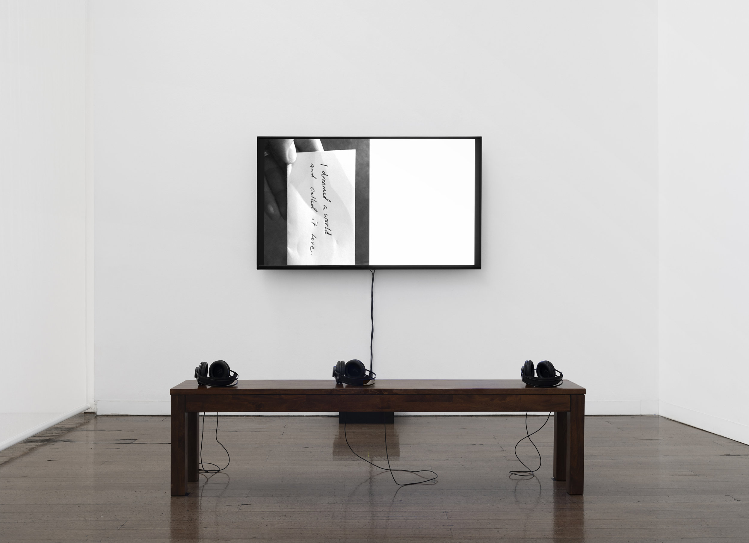   Book I (05.19 / Both Sides, Now) , single-channel black-and-white video, duration variable, dimensions variable, 2019–  Installation view of “the sacredness of something” at Arc One Gallery, Melbourne (2019)  [ VIMEO ] 
