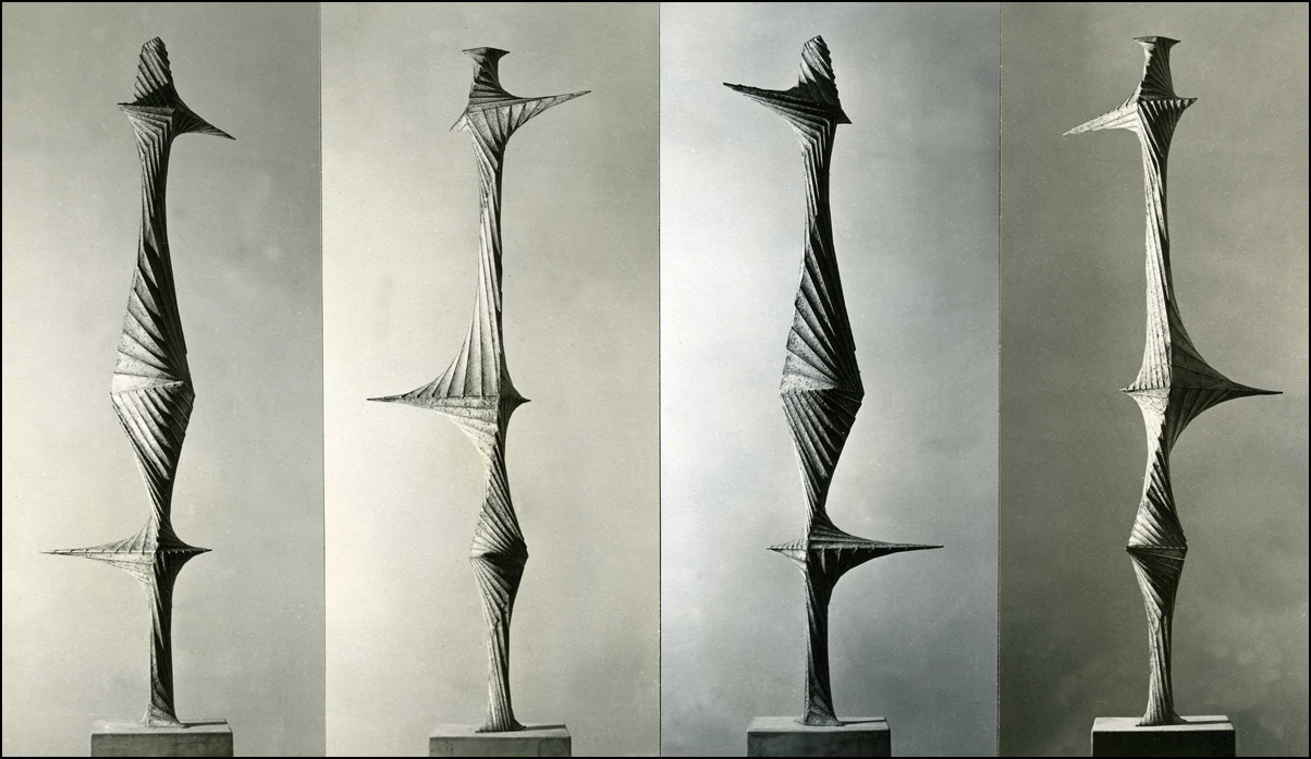 Concrete and stainless steel, 4 views 68 inches 1953.jpg
