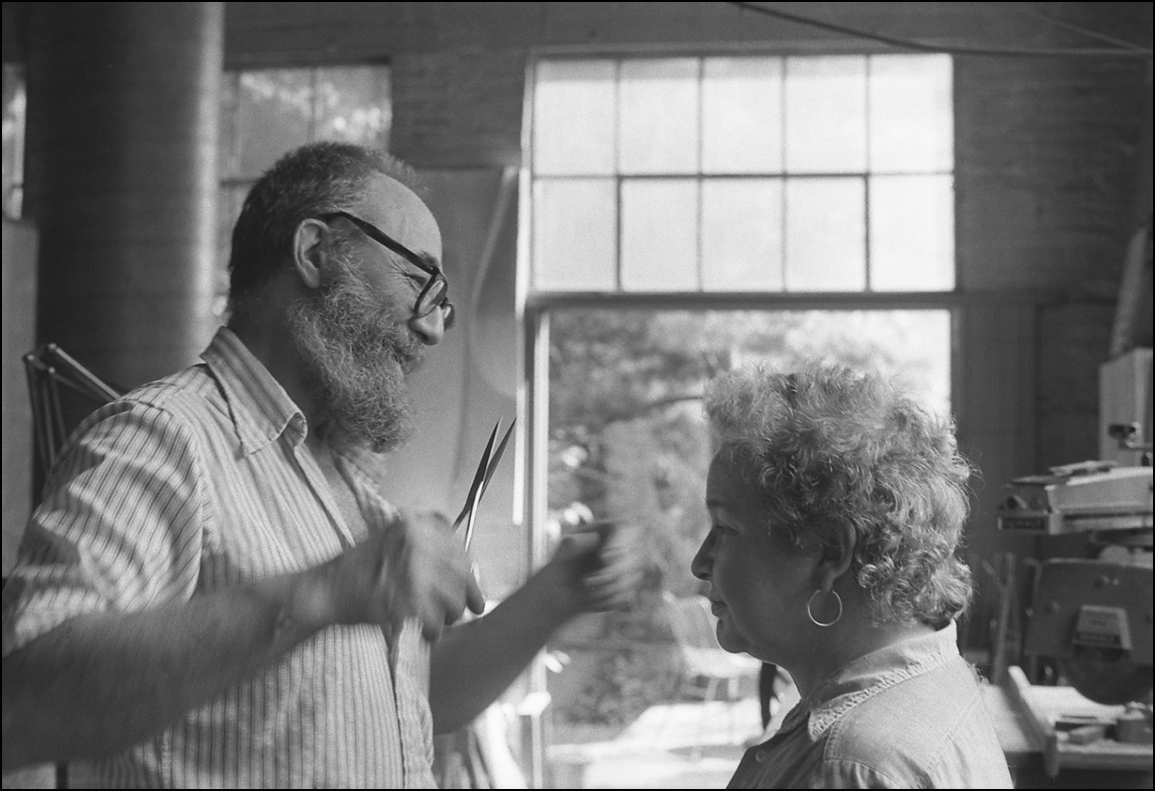 Roy Giving Mary a Haircut in Long Island City Studio - 1977