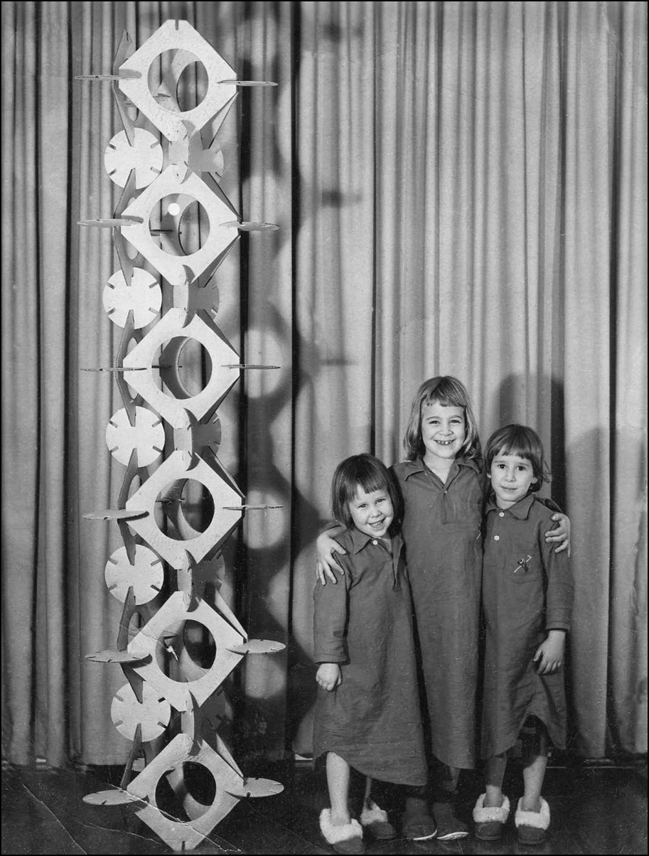 Gussow's Daughters with Modular Structure, made from a toy he designed - 1955
