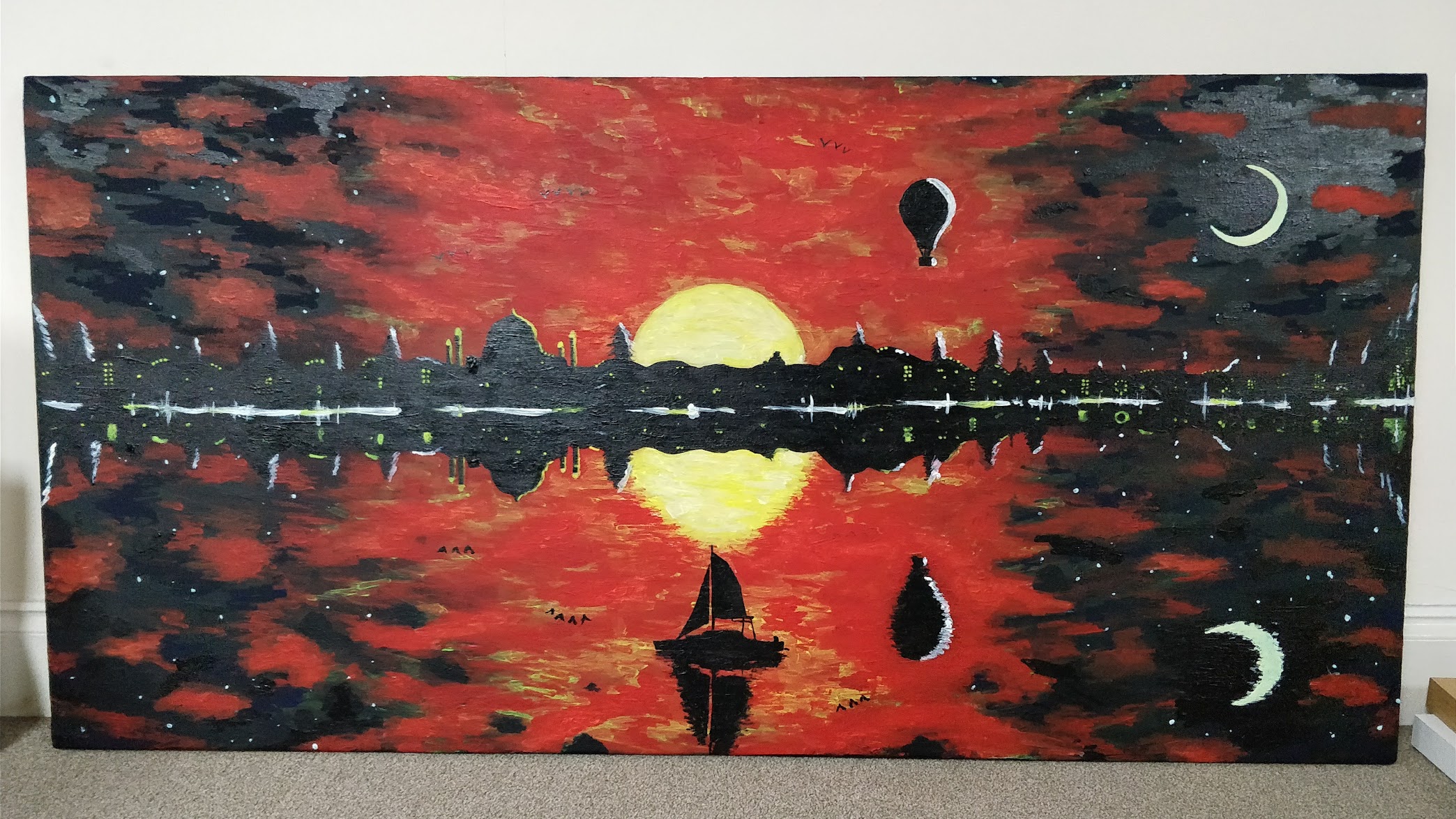 'The Lost Sailboat' Acrylic painting