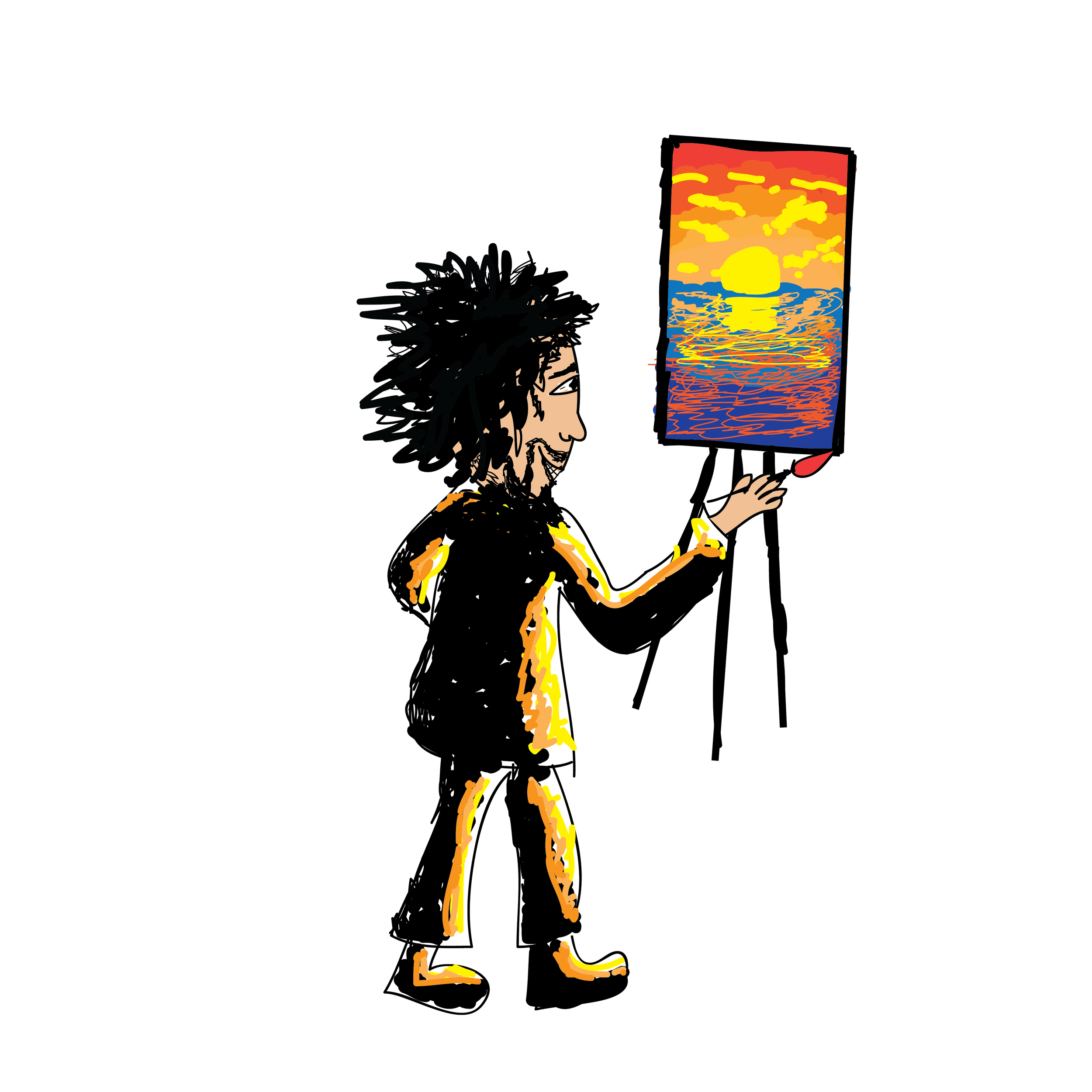Painting a sunset illustration
