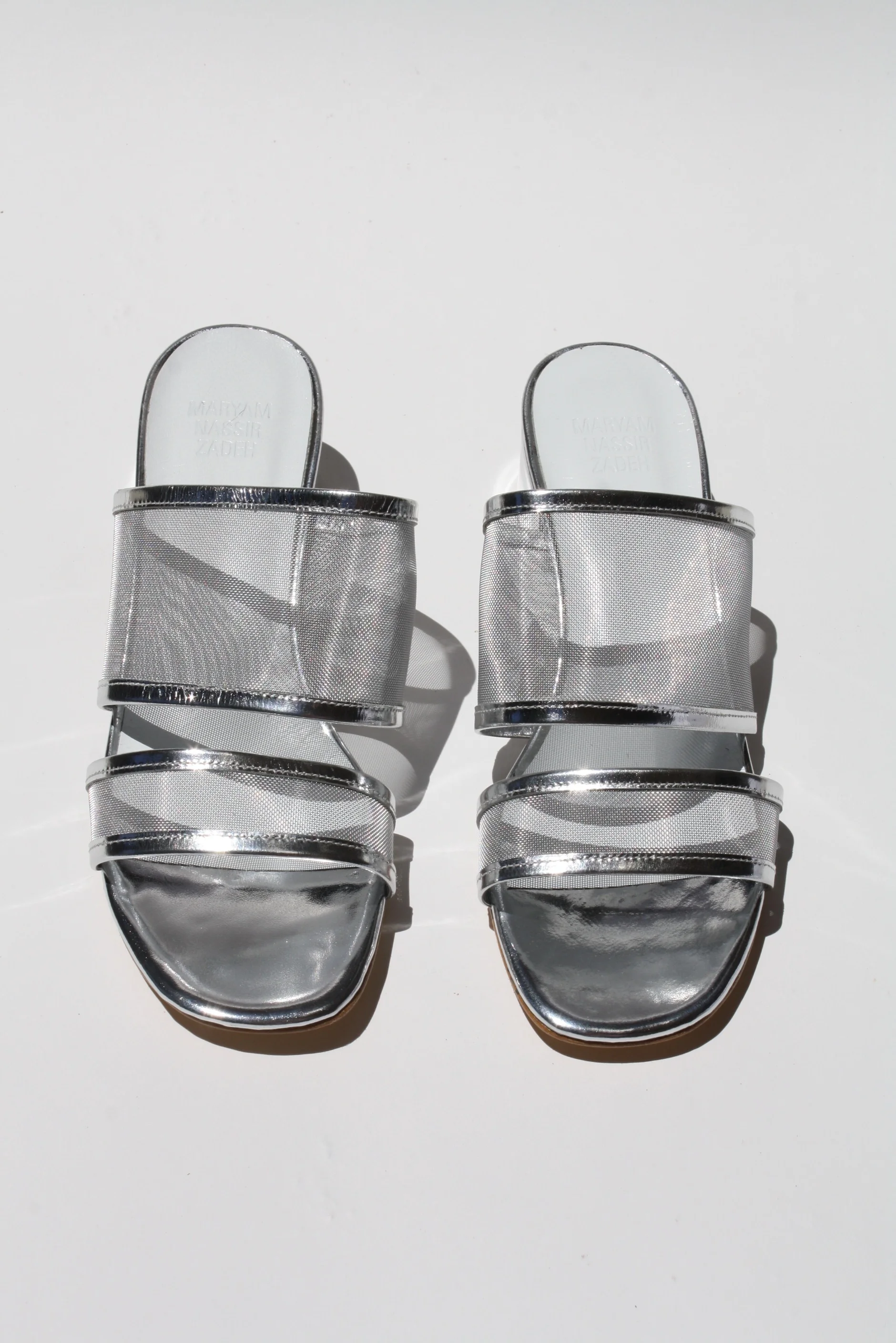 Maryam Nassir Zadeh Martina slide in Silver 